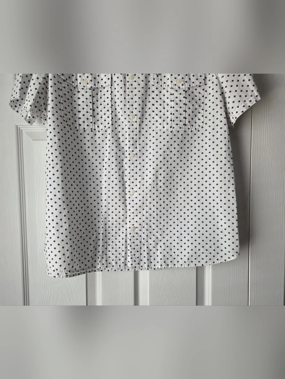 Calvin Klein Men's Short-Sleeve White Dot-Print Button Shirt Size XL - Picture 7 of 14